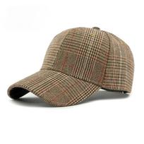 Hat Men'S Spring Summer Outdoor Sunscreen Visor Classic Checkered Baseball Cap Hard Top Women'S Cap Sun Cap gray