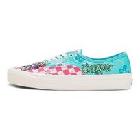 One Piece x Vans Authentic 44 DX unisex low-top skate shoes with modified Chopper print, blue VN0005U8JBW 34.5 white