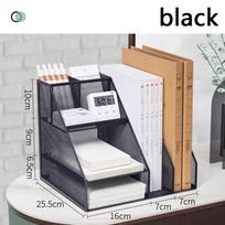 Desk Organizer Office Desktop File Rack Metal Bookstand Multi-function Storage Rack Office Supplies Folder Storage Box juoda