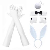 Long  Rabbit Ears Headband Bowtie Cuffs Rabbit Costume Set Club Party Outfit Stage Suit Female Role Play Costume balta