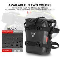 Outdoor Tank Side Bag Motorcycle Saddle Bag Tool Pack Crash Bar Bag Waterproof Moto Bumper Dry Bag 8L Large Capacity For 1250 GS Logo Black 1Pc