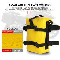 Outdoor Tank Side Bag Motorcycle Saddle Bag Tool Pack Crash Bar Bag Waterproof Moto Bumper Dry Bag 8L Large Capacity For 1250 GS No Logo Yellow 1PCS
