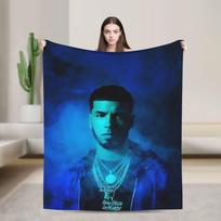 Anuel AA Rapper Hip Hop Singer Blanket Picnic Flannel Throw Blanket For Couch Chair Sofa Bed Super Soft Bedspread Present Size: 75*100cm, Weight: 230 GSM black