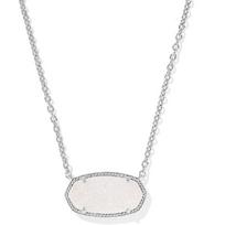 Kendra Scott Elisa pareiškiantis trumpas pakabukas karoliaiMadingi papuošalai moterims RHODIUM - IRIDESCENT DRUS white