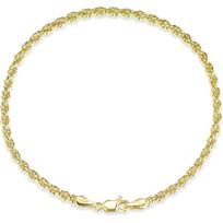 14K aukso pintos virvės grandinėlės apyrankė moterims, vyrams | 3 mm pintas grandinėlės narys, pintas spiralinis dizainas, nerūdijanti ir hipoalerginė, masyvi, bet subtili, ideali 7.5inch beige