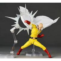 Amazing Yamaguchi Revoltech Saitama Action Figure - One Punch-Man Pvc Statue by Kaiyodo - Anime Model Collectible Gift with box white