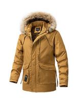 Winter Men's Korean Version Trend Thickened Medium and Long Cotton-padded Men's Clothing Plus One Piece for Delivery. 4XL geltona