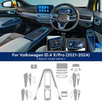 For VW Volkswagen ID 4 ID4 CROZZ GTX X PRO TPU Car Interior Trim Cover Protective Film Styling High Quality Interior Accessories RHD ID.4 X Pro / With tools black