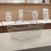 Metalinis pirkinių krepšys Lengva nešti Vielinis Atsparus rūdijimui Parduotuvės reikmenys Medium Makeup Basket white