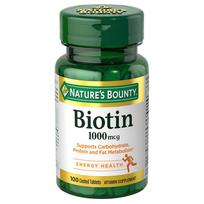 Nature's Bounty Biotin 1000mcg Gluten-Free Vegan Sugar-Free Tablets 1 pcs 100 Tablets