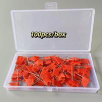 100pcs/box Reliable Material Map Pins Bright Colors Cork Board Pins Art Supplies  Map Marking raudona