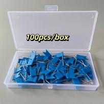 100pcs/box Reliable Material Map Pins Bright Colors Cork Board Pins Art Supplies  Map Marking mėlyna