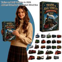 Advent Calendar 2026 Train and Railway Vehicle 2D Hanging Ornament for Enthusiasts One Size gray