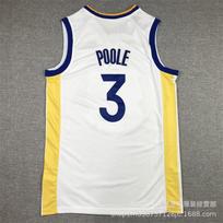 Embroidered Golden State Warriors Jersey 3 Jordan Poole Basketball Uniform Men Women XXL