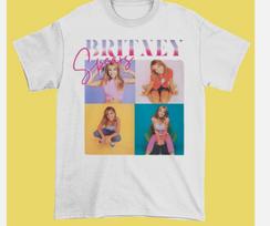 Britney Spears Shirt 90s Britney Shirt Colletion Music White Unisex Shirt S white