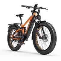 LANKELEISI Silvertip8 Fat Tire E-Bike 26×4.0, 52V 20Ah Battery, 1000W Motor, Hydraulic Brake, Shimano 7-Speed, All Terrain Black Orange