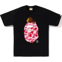 Bape Abc Camo Milo ant didelio beždžionės marškinėlio 2L30-110-002 XL pink