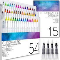 Chromatek Watercolor Pens and These are genuine brush pens with four blending They blend are and A unique collection of 50 Professional art 54-Color blue