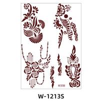 Indian Lace Tattoo Sticker Reddish Brown Waterproof Henna Tattoo Sticker Tatto W-1213S brown