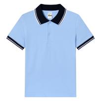 Vaikiški balti medvilniniai polo marškinėliai atlenkiamu kaklu - unisex mokyklinė uniforma pradinių klasių mokiniams 100cm white