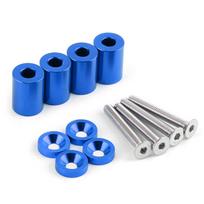Aluminum Alloy Bonnet Raisers Hood Vent Spacers Screws Kit Modified Parts for Racing Car mėlyna