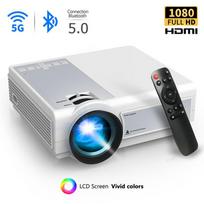 4K 5G WiFi palaikomas nešiojamas projektorius namų projektorius nešiojamas lauko projektorius maks. 300  ekranas filmų projektorius suderinamas su TV priedėliu HDMI telefonu EU PLUG balta