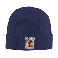 Bigbaldino Birderino Funny Italian Brainrot Meme Beanie Hats  Knit Hat Unisex Vintage Elastic Caps Autumn Winter Bonnet Hats One Size blue