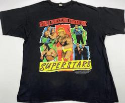 1991 WWF Superstars Hulk Hogan vintage black t-shirt Unisex T-Shirt L brown