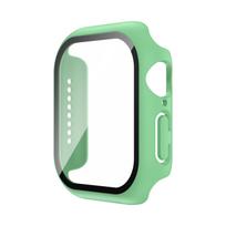 Tempered Glass+Case For Apple Watch 11 10 Cover 46mm 42mm 38mm 40mm 41mm 44mm 45mm Screen Protector for iWatch 9 8 7 6 5 4 SE Series 11 10 42MM mėtų žalios spalvos