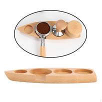 Tamper Holder Countertop Espresso Station Stand Boat Shape for Beech 51mm beige