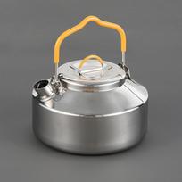 800ml Outdoor Portable Kettle 304 Stainless Steel Teapot Outdoor Hiking Camping Cooking Utensils Equipment 800ML-bright light-orange#1 white