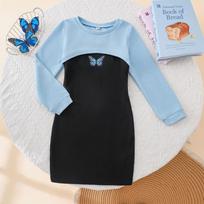 Children's Clothing for Older Children New Products Girls' Spring and Autumn Short Tops and Suspender Skirt Suits DTZ888-D 120 juoda