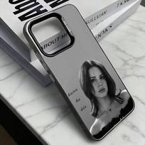L-Lana Del Rey telefono dėklas iPhone 17,16,15,14,13,12,11 Plus,Pro Max,XS, spalvotas sidabrinis juodas dangtelis iPhone12PROMAX gray