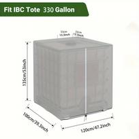 IBC Handbag Cover ZIP Outdoor 1000 Liter Water Tank Cover Sun Protection UV Resistant Garden Shade gray