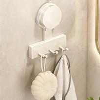 3/5 Hook Suction Cup Punch-Free Tiered Hooks,Bathroom and Toilet Over-the-Door Hooks, Kitchen Utensil Holder, Light Luxury Style