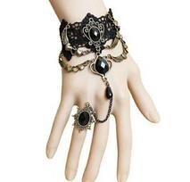 Black Lace Choker Necklace Halloween Collar Choker Steampunk Party Jewelry beige