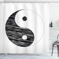 Yin Yang Shower Curtain For Bathroom Boho Trippy Gossip Pattern Psychedelic Art Waterproof Bathroom Shower Curtain Set With Hook W60H190(CM)-1 Pcs red