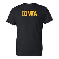 Iowa Hawkeyes Basic Block - OFFICIAL SPORTS TEAM Short Sleeve T-Shirt S black