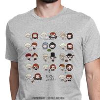 Discount Mens TShirt TIC Good Omens Fun Cotton Tees Camisa Crowley Tops Aziraphale Ineffable Go David Tennant Angel T Shirts M gray