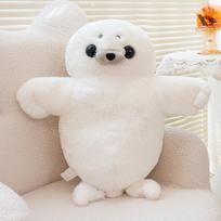 35/45cm Comfortable White Seal Plush Doll Cute Expression Plush Toy Soft Stuffed Animal Throw Pillow Kid Birthday Gift 35cm white