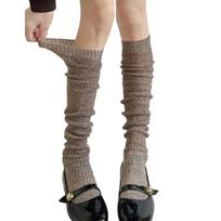 Women's Ribbed Knitted Thigh High Thermal Socks Winter Warm Cotton Over The Knee Leg Warmers Soft Stretchy Long Stockings