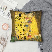 Bučinys Gustav Klimt Spausdinama pagalvės užvalkalas Pagalvės užvalkalas Pagalvių užvalkalai Y2K Sėdimos vietos dekoras Užtrauktukas Įvairūs dydžiai 30X30CM yellow