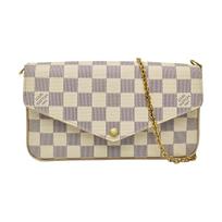 [Pre-Owned] Pochette Felicie Portable Checkerboard Envelope Flap Bag - Good #11Y07HQ ONE SIZE beige