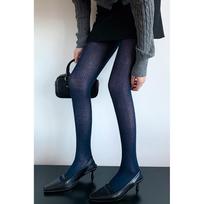 VINTAGE FUTURISTIC Young Ladies Knitted Striped Motif Microfiber Tights Her  Fall Frosty Season Fundamental Relaxed Streetwear Limb Coverings Novel One Size white