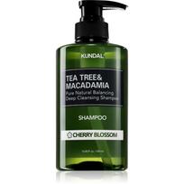 KUNDAL Tea Tree & Macadamia Cherry Blossom giliai valantis šampūnas gaivinančio poveikio 500 ml