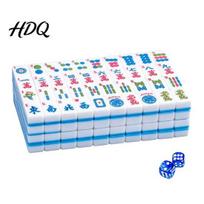 American Mahjong Tiles 166Pcs 30MM Mini with 2 Dice 4 Layer Engraved Game Accessories mėlyna