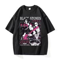 NANA Osaki Nana Black Stones Anime Graphic T shirt Men Women Punk Rock Casual Oversized Cotton Short Sleeve Manga Streetwear Tee S black