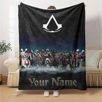 Name Custom Assassin Creed Print Flannel Blanket High Quality Warm Comfortable Cover for All Seasons Perfect for Gifts Home Decor 130cm x 150cm