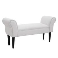 Zapatero Bench With Armrests Upholstered Wooden Bench For Bedroom Living Room Hallway 102x36x51cm Load 130kg