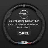 For Opel OPCline ASTRA CORSA INSIGNIA MOKKA VECTRA GTC Tigra Carbon KCYTIJR5 fiber Leather Car Steering Wheel Cover Anti-Slip Accessories